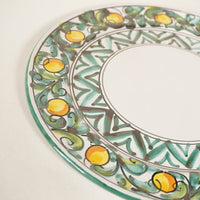 Assiette Sicilienne artisanale diner vert/citron