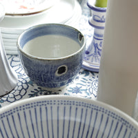 Bol japonais blanc avec cercle bleu