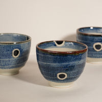 Bol japonais blanc avec cercle bleu