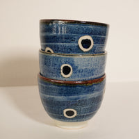 Bol japonais blanc avec cercle bleu