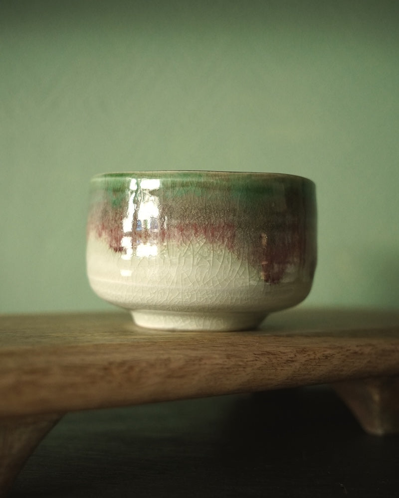 Bol Matcha rouge vert blanc