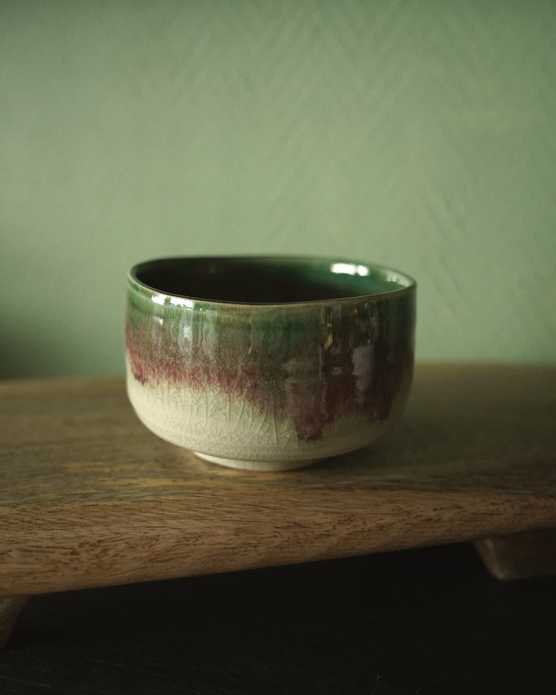Bol Matcha rouge vert blanc