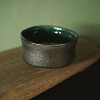 Bol matcha noir  intérieur bleu vert