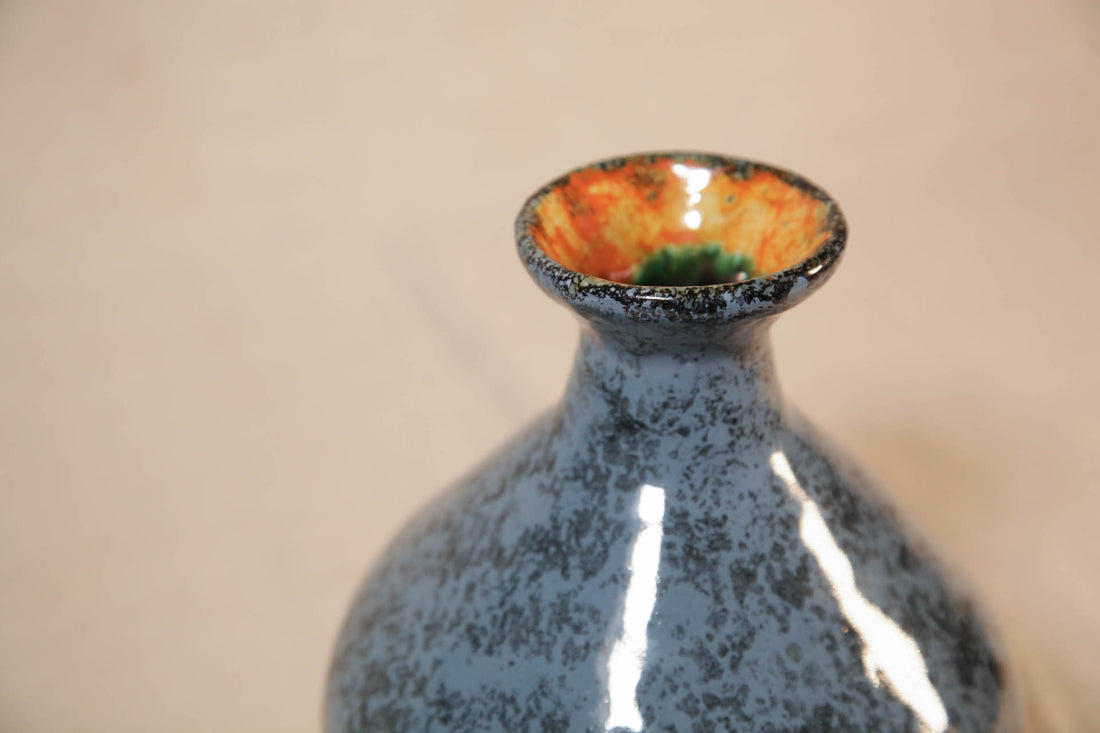 Vase bleu stone  tacheté - collection "Céramique de l'Est de L'UE"