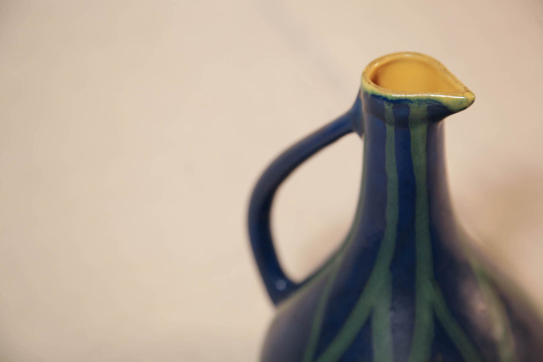 Vase carafe bleu vert - collection "Céramique de l'Est de L'UE"