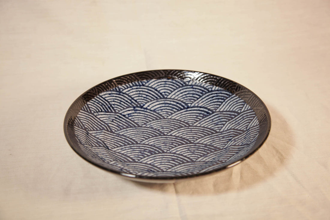 Grand assiette vague céramique Japonaise
