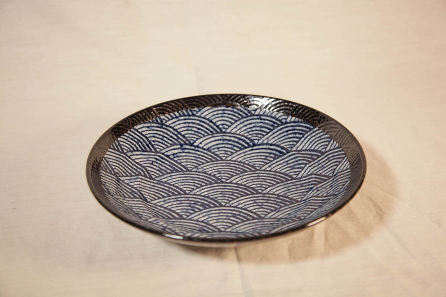 Grand assiette vague céramique Japonaise