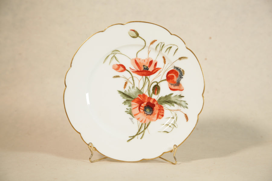 Assiettes Fleurs dessert - vintage peinte à la main